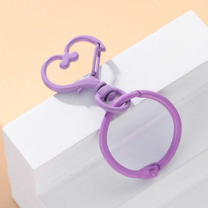 Wholesale Metal Purple Shaped Heart Keychains